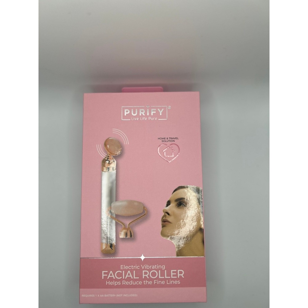 Purify Electric Vibrating Facial Roller Rose Quartz Massager PY-FCRLL-100 #941